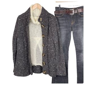 Charter Club Women’s Wool Gray Tweed Cardigan 1X